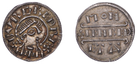 Kings of Mercia, Burgred, Penny, Phase IIA [H1/D], struck by the moneyer Cenred, draped and diademed bust right,...