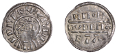 Kings of Mercia, Burgred, Penny, Phase IIA [H1/D], struck by the moneyer Dudeman, draped and diademed bust right, ed...