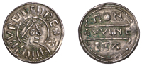 Kings of Mercia, Burgred, Penny, Phase IIA [H5/C], struck by the moneyer Wine, draped and diademed bust right,...