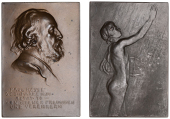 GERMANY, 70. Geburtstag de Paul Heyse [70th Birthday of Paul Heyse], 1900, a bronze plaque by Prof. R.F. Marschall,...