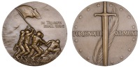 JAPAN/U.S.A., For Conquer We Must, 1945, a bronze medal by R.P. Chambellan for the Society of Medalists, American...