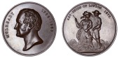 ENGLAND, William Mulready, 1877, a bronze medal by G.G. Adams for the Art Union of London, bust left, rev. farming...