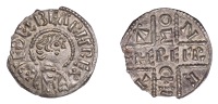 Kings of Wessex, Æthelberht (858-65/6), Inscribed Cross issue, Penny, struck at Canterbury, by the moneyer...