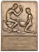 BELGIUM, Pour l’Art, XXVe Salon, Brussels [25th Salon for Arts], 1923, a uniface bronze plaque by A. Bonnetain for...