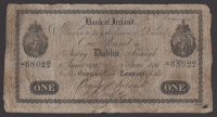 Bank of Ireland, £1, Newry, Dublin, Armagh, 3 June 1831, serial number =68022, manuscript signature at centre,...