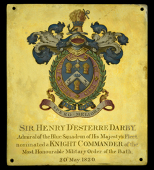 The Westminster Abbey Chapel Stall Plate of Admiral Sir Henry D’Esterre Darby, Royal Navy, who was wounded whilst...