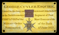 The Westminster Abbey Chapel Stall Plate of Colonel George Cuyler, 11th Foot, who commanded the regiment at...