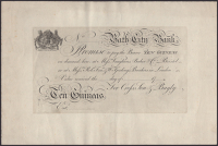 Bath City Bank, for Cross, Son & Bayly, proof 10 Guineas, 17-, no serial number or signature, extremely fine, very...