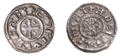 Kings of Wessex, Æthelwulf, Phase I, Penny [BMC V], struck at Canterbury by the moneyer Herebeald, +eðelvvlf rex...