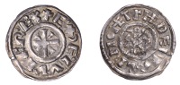 Kings of Wessex, Æthelwulf, Phase I, Penny [BMC V], struck at Canterbury by the moneyer Herebeald, +eðelvvlf rex...