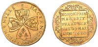 Birth of Prince Charles, 1630, a gold medal, unsigned, hactenvs anglorvm nvlli, star stops, four shields arranged...
