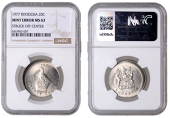 Rhodesia, Republic (1970-1978), 20 Cents, 1977, Pretoria (KM 15). Struck off centre, otherwise good extremely fine,...