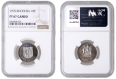 Rhodesia, Republic (1970-1978), Proof 10 Cents, 1975, Pretoria (KM 14). Lightly toned, otherwise as struck, rare...