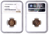 Rhodesia, Republic (1970-1978), Proof Half-Cent, 1970, Pretoria (KM 9). As struck, rare [Graded by NGC as PF 68 Red...