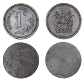 Rhodesia, Republic (1970-1978), Pattern Cent, 1970, a pair of cast obv. and rev. die impressions in lead by the...