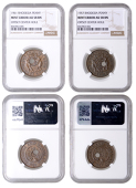 Rhodesia & Nyasaland, Elizabeth II, Pennies (2), 1957, 1961, London (KM 2) [2]. Misplaced centre holes, otherwise...