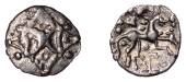 British Iron Age, ICENI, Anted (c. AD 10-30), silver Half Unit, Mini Anted type, back to back open crescents...