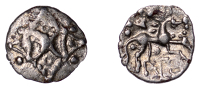 British Iron Age, ICENI, Anted (c. AD 10-30), silver Half Unit, Mini Anted type, back to back open crescents...