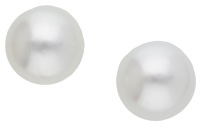 A pair of cultured pearl ear studs retailed by De Vroomen, the cultured pearls measuring approximately 13mm.	...