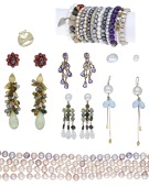 A quantity of jewellery, to include garnet cluster ear studs, gem-set ear pendants, a quantity of cultured pearl and...