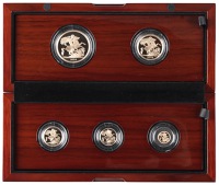 Charles III (2022-     ), Gold Proof Set, 2024, comprising Five Pounds to Quarter-Sovereign [5]. Brilliant as...
