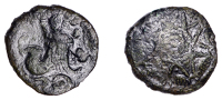 British Iron Age, CANTII, Sego (c. AD 5-15), bronze Unit, Sego Sphinx type, geometric pattern forming eight pointed...