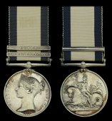 Naval General Service 1793-1840, 2 clasps, Acre 30 May 1799, Egypt (John Dibben.) some edge bruising, otherwise...