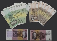 Reserve Bank of Australia, $1 (8), ND (1974-83), $2 (9), ND (1974-85), and $5 (2), ND (1974-91), various prefixes...