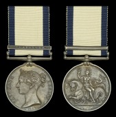 Naval General Service 1793-1840, 1 clasp, Trafalgar (James Christie.) dark toned, extremely fine and unique to a...