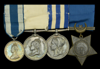 A scarce Arctic exploration group of four awarded to Captain George Pirie, Royal Navy, 2nd Lieutenant of the yacht...
