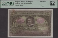 Banco de Angola, colour trial 20 Angolares, 1 June 1927, no serial number or signatures, green, brown and pink, ink...