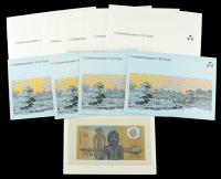 Reserve Bank of Australia, commemorative $10 in folder, 26 January 1988, serial numbers AA18020800-04, Fraser...