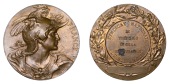 FRANCE, La République, 1899, a bronze award medal by L.-A. Bottée adapted for the Syndicat National du Trefilage...