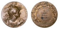 FRANCE, La République, 1899, a bronze award medal by L.-A. Bottée adapted for the Syndicat National du Trefilage...