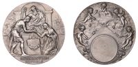 FRANCE, Bénédiction Nuptiale [Nuptial Blessing], 1892, an Art Nouveau silver award medal by L.-A. Bottée for Le...