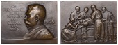 FRANCE, Paul Segond, 1905, a bronze plaque by A.-L.-M. Charpentier, bust left, rev. Segond with three assistants and...