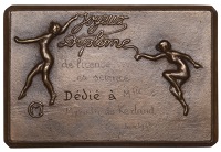 FRANCE, Joyeux Diplôme, c. 1930, an Art Déco uniface cast bronze award plaque by F.-M. Charpentier-Mio, two naked...