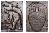 FRANCE, Le Poudrier [The Powder Box], c. 1930, a bronze plaque by L.-M. Burger for the Association Amicale des...