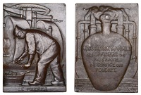 FRANCE, Le Poudrier [The Powder Box], c. 1930, a bronze plaque by L.-M. Burger for the Association Amicale des...
