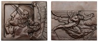 FRANCE, Le rêve d’Icare [The Dream of Icarus], c. 1930, an Art Déco electrotype bronze plaque by É.-P. Blin,...