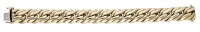 A fancy curb-link bracelet, formed of doubled links with polished finish, Italian assay marks, stamped ‘14Kt’,...