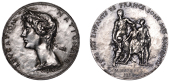 FRANCE, Education Nationale, c. 1935, a cast silver award medal by R. Corbin, laureate head of Marianne to left,...