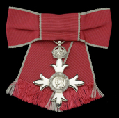 The Most Excellent Order of the British Empire, M.B.E., (Civil) Member’s 2nd type, lady’s shoulder badge,...