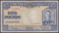 Bahamas Government, £5, 1936 (1947), serial number A/2 176691, Higgs, Latreille and Burnside signatures, fine 
BNB...