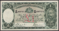 Commonwealth of Australia, £1, ND (1933-38), serial number M/59 897512, Riddle and Sheenan signatures, lightly...