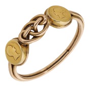 Royal Interest: A Victoria and Albert wedding commemorative ring, 1840, the wirework ring comprising a central...