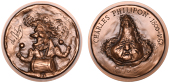 FRANCE, Charles Philipon, 1980, a bronze medal by R.W.F. Searle for the Club français de la Médaille, half-length...