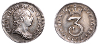 George III (1760-1820), Pre-1816 issues, Threepence, 1763 (ESC 2255; S 3753). Toned, good very fine	 £40-£50