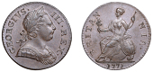 George III (1760-1820), Pre-1816 issues, Halfpenny, 1771 (BMC 896; S 3774). Chocolate brown patina, about extremely...