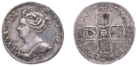 Anne (1702-1714), Shilling, 1707e, third bust (ESC 1429; S 3612A). Struck on a slightly elongated flan, otherwise...